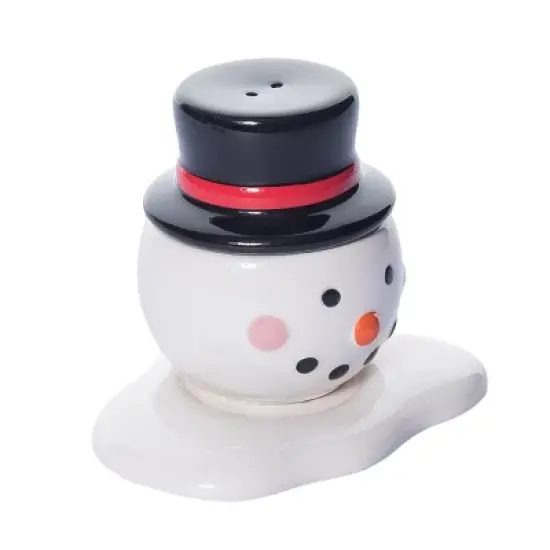 Transpac Dolomite Melted Snowman Salt and Pepper Shaker Set of 3 for Christmas Holiday Table Decor image {2}