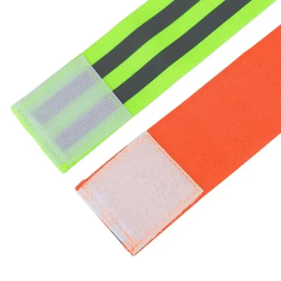 Unique Bargains Wrist Reflective Bands Tape Straps Bracelet Green Orange 4 Pcs image {6}