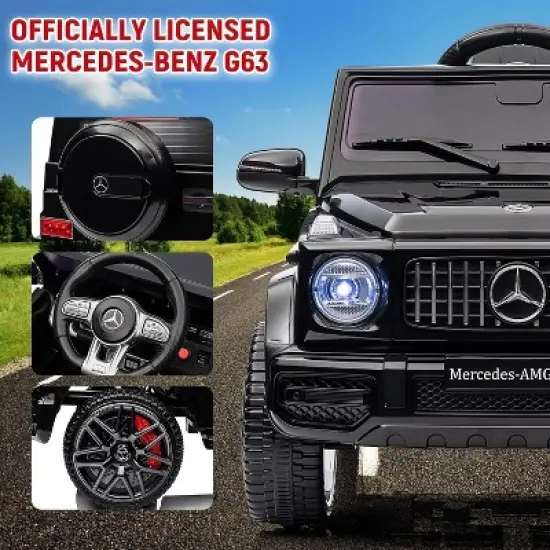 Licensed Mercedes Benz G63 Kids Car, 12V Kids Ride on Car w/Remote Control, Wheels Suspension, Safety Lock, Soft Start, Music, Electric Car for Kids image {1}