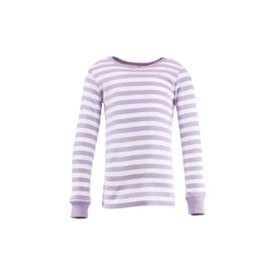 Hudson Baby Infant Girl Cotton Pajama Set, Lilac Stripe image {2}