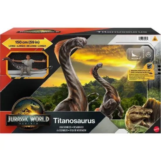 Jurassic World Rebirth Super Colossal Titanosaurus Dinosaur, 53 Inch Long Movie-Accurate Herbivore image {5}