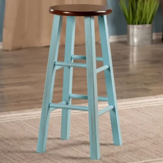 29" Ivy Barstool - Light Blue - Winsome image {4}