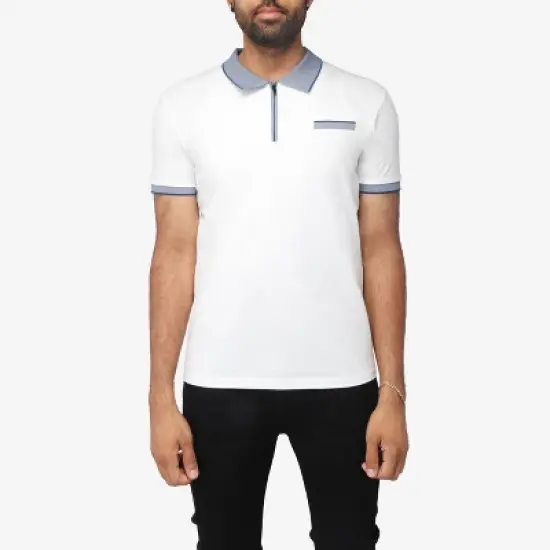 X RAY Men's Short Sleeve Zip-Neck Polo image {7}