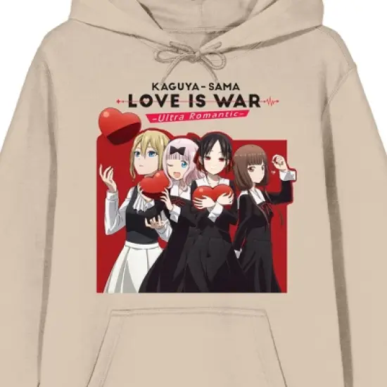 Kaguya-Sama Love Is War Ultra Romantic Group Shot Long Sleeve Natural Adult Hooded Sweatshirt image {1}
