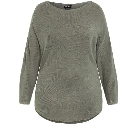 Women's Plus Size Romance Sweater - deep sage | CITY CHIC image {4}