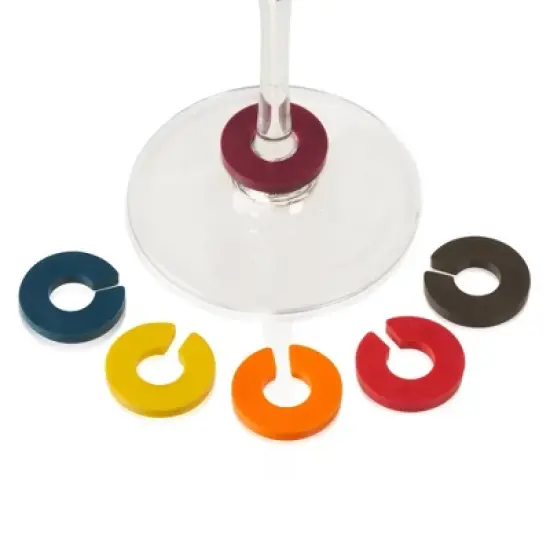 Innovine Wine Stopper & Decorative Glass Charms, Food-Safe Silicone, Fits Corked and Screw-Top Bottles, 7-Piece Set, Vibrant Colors image {4}