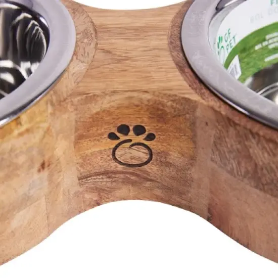 GF PET Mango Wood Figure-8 Double Feeder image {2}