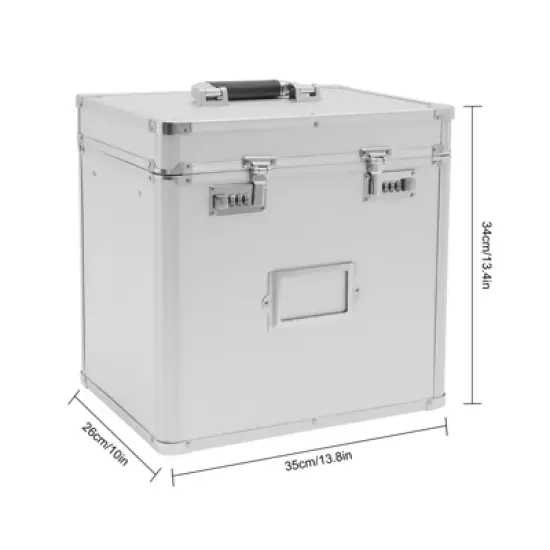 YIYIBYUS Locking File Storage Chest, Letter/Legal File Storage, 13.8*10*13.4inch, Silver image {2}