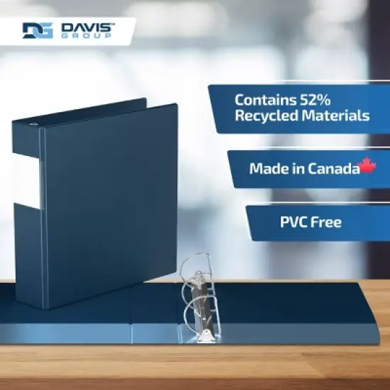 Premium Economy 2" Angle D Ring Binder 6pk Navy Blue 2": Davis Group, Office Supplies, 475 Sheet Capacity, Hard Cover image {6}
