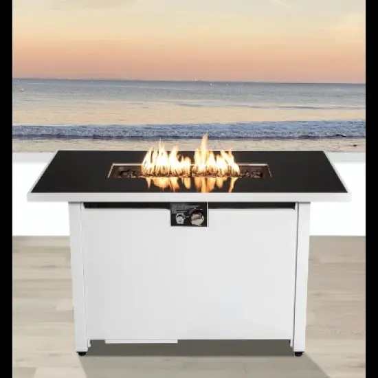 43" Metal Rectangular Fire Pit, Outdoor Patio Heating Table image {8}