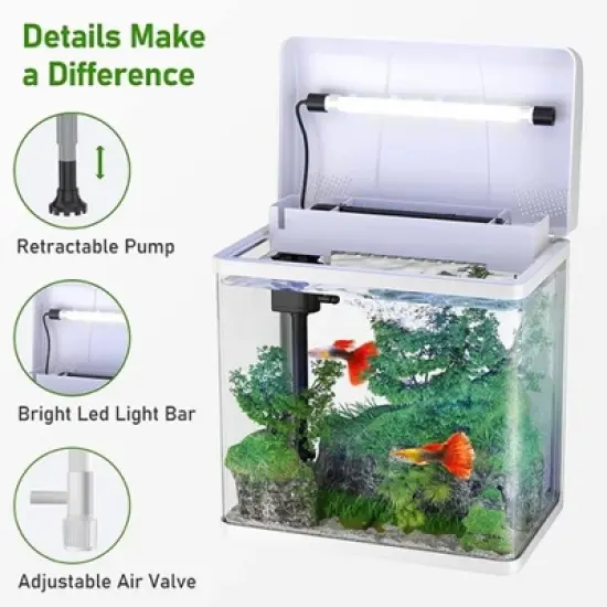 Bellura Pet - Betta Fish Tank - White image {2}