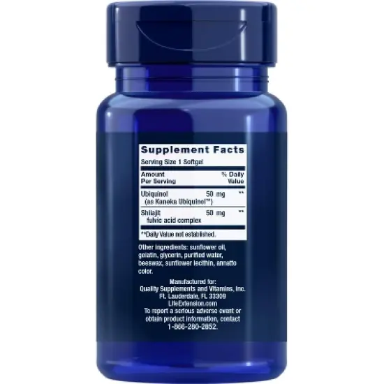 Super Ubiquinol CoQ10 with Enhanced Mitochondrial Support 50mg by Life Extension  -  100 Softgel image {1}