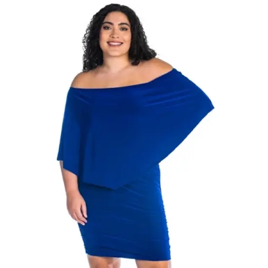 Womens Plus Size Convertible Bodycon Mini Dress Ruffled Sleeve image {3}