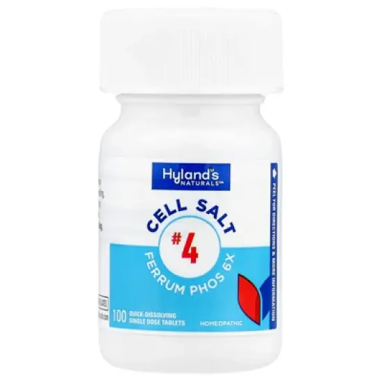 Hyland's Naturals Cell Salt #4, Ferrum Phos 6X, 100 Quick-Dissolving Single Tablets image {2}