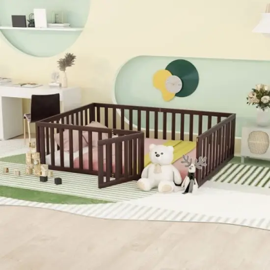 Okak Bed Guard Rails for Full Size Bed,Baby Bed Rail Guard for Toddlers,Walnut image {1}