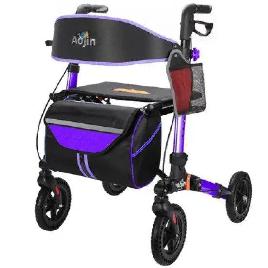 KTMBDW Foldable Rollator Walkers with Seat for Seniors, Adjustable Height, Lightweight Rolling Walker image {9}