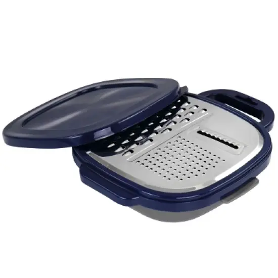Oster Flat Bluemarine 3 Piece Grater and Container Set in Navy image {6}