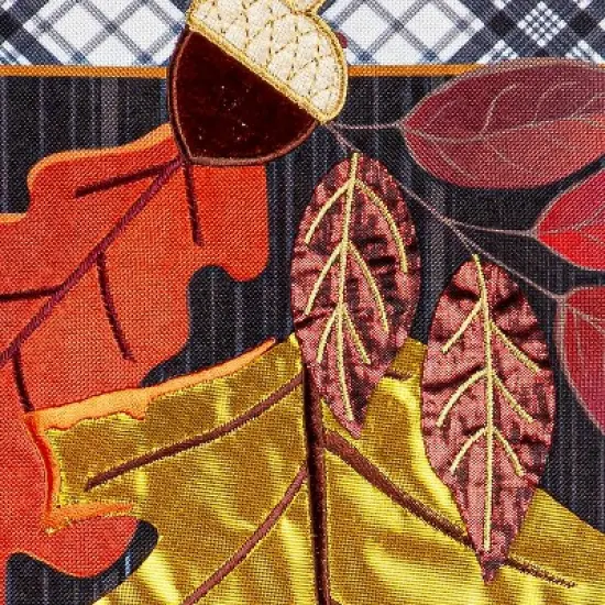 Welcome Autumn Leaves Garden Linen Flag image {5}