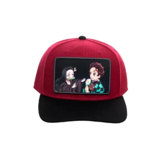 Demon Slayer Sublomation Red embroidered Patched Snapback Cap Hat image {1}