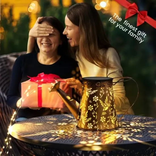 GIGALUMI Single Solar Watering Can with Lights, Waterproof Outdoor Garden Decor for Patio, Pathway and Yard image {3}