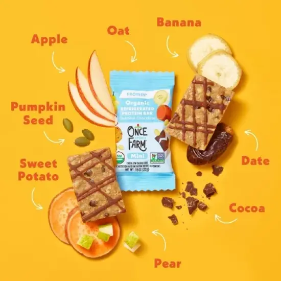 Once Upon A Farm Organic Oatmeal Chocolate Refrigerated Mini Protein Bars - 4.68oz/6ct image {2}
