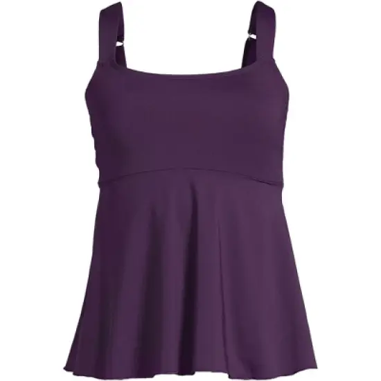 Lands' End Women's Flutter Scoop Neck Tankini Top Comfort Adjustable Straps image {8}