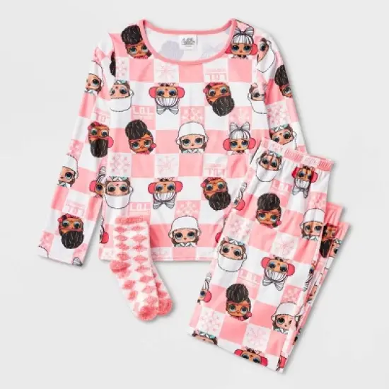 Girls' L.O.L. Surprise! 2pc Pajama Set with Socks - Pink image {4}