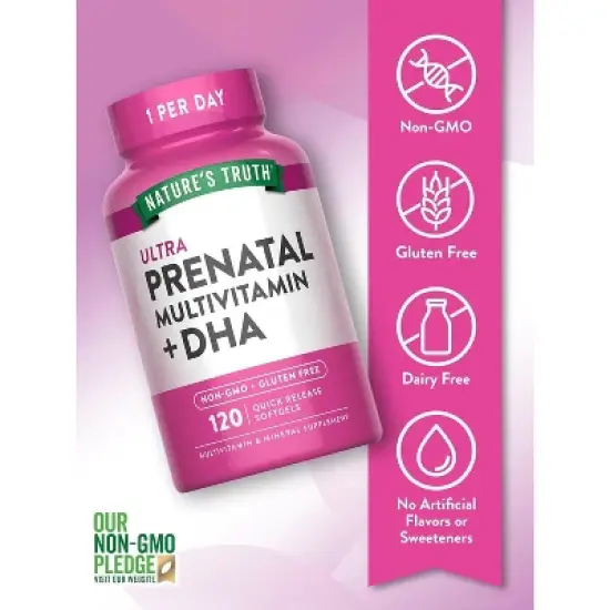 Nature's Truth Prenatal Vitamin with DHA | 120 Softgels image {2}