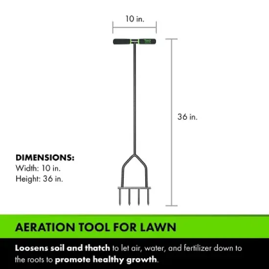 Yard Butler IM-7C Multi Spike Lawn Aerator - Spike Grass Aerator Lawn Tool, Manual Hand Tiller for Garden and Soil - 37 Inches image {5}