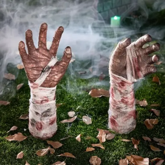Joyfy Halloween Zombie Arm Yard Stakes, Creepy Severed Broken Arm Lawn Stakes Prop for Yard Lawn Garden Outdoor Halloween Decorations image {8}