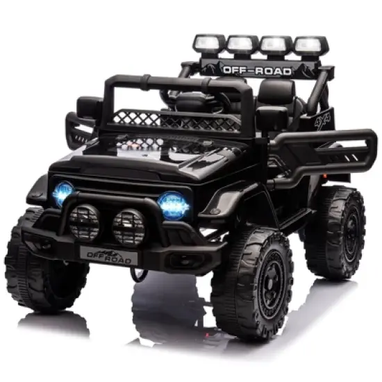 12V Ride-On Truck Car for Kids &ndash; Battery Powered Electric Vehicle with Remote Control, Spring Suspension, LED Lights, Bluetooth & 3 Speeds image {8}