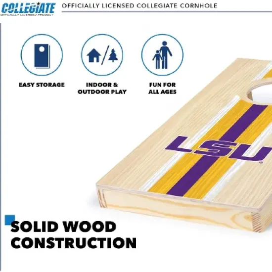 NCAA LSU Tigers 1'x2' Wood Cornhole Set image {2}