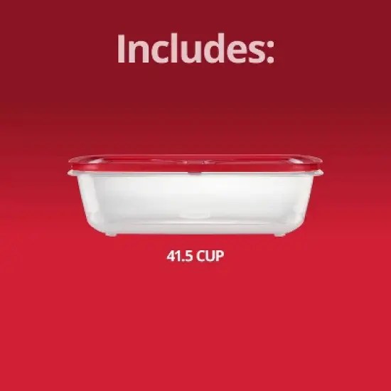 Rubbermaid Easy Store Rectangle Food Storage Container Red image {5}