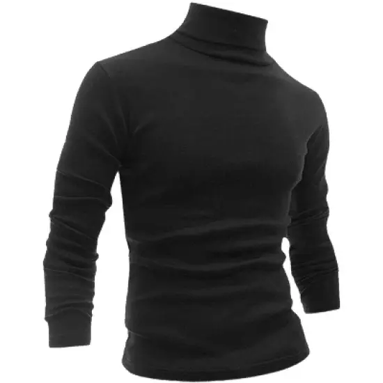 Lars Amadeus Men's Pullover Turtle Neck Long Sleeves Stretchy Slim Fit Tops image {6}