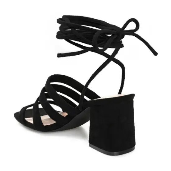 Journee Collection Womens Sevyn Open Square Toe Block Heel Sandals image {6}