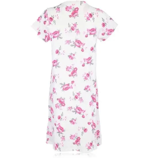 JEFFRICO Womens Nightgowns Short Sleeve Sleepwear Soft Pajama Dress Nightshirts image {4}