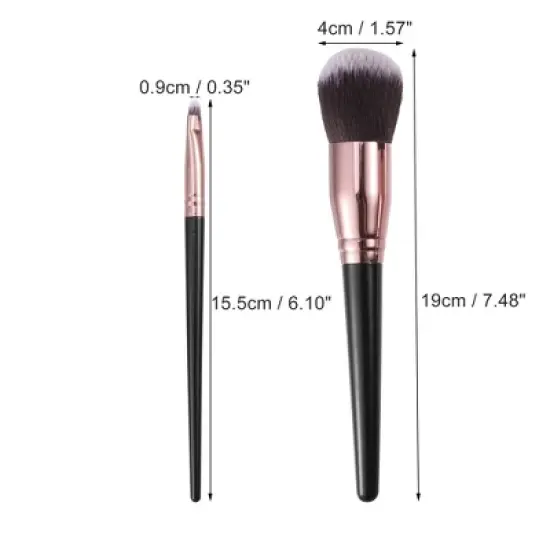 Unique Bargains Makeup Brush Set Concealer Blush Plastic Metal Handle 10 Pcs image {3}