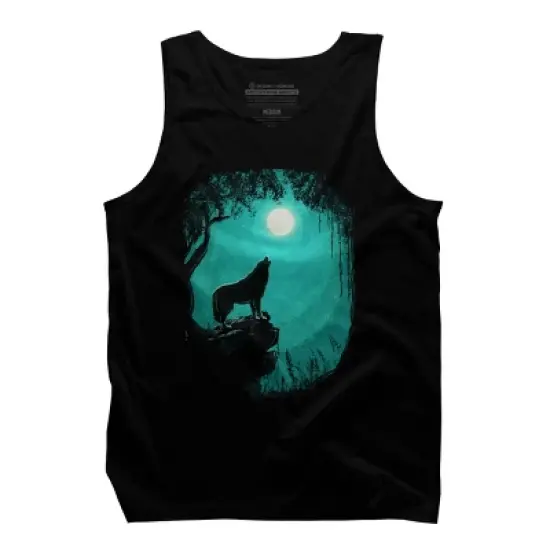 Design By Humans Song of the Wolf Moonlit Night By Tank Top image {2}
