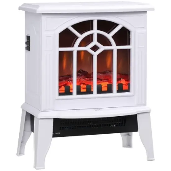 SEVOBAL Fireplace Insert Heater Mantel 3D Flame Fireplace Stove Bottom Air Outlet Fire Place Panoramic Fire Place Heater, White, 15.9"*11.8"*17.7" image {5}