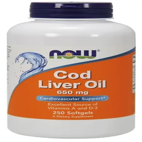 Cod Liver Oil 650 mg by Now Foods  -  250 Softgel image {2}