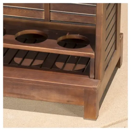 Riviera Acacia Wood Bar - Rich Mahogany - Christopher Knight Home image {4}