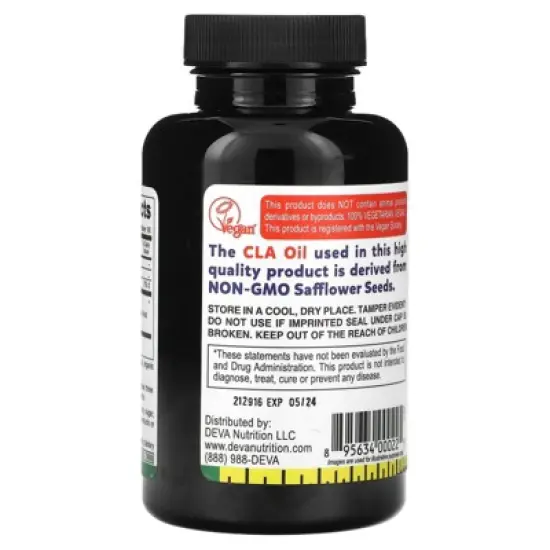 Deva Vegan CLA, 90 Vegan Caps (770 mg per Capsule) image {2}