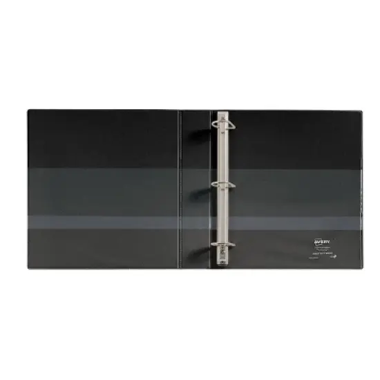 Avery 400 Sheet 2.1"x1.5" Heavy Duty Nonstick View Ring Binder Black: Polypropylene D-Rings, 4 Pockets, Clear Cover image {2}