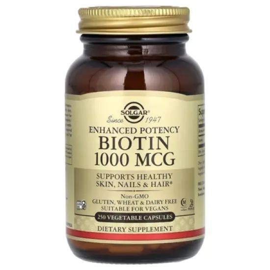 Solgar Biotin, 1,000 mcg, 250 Vegetable Capsules image {4}