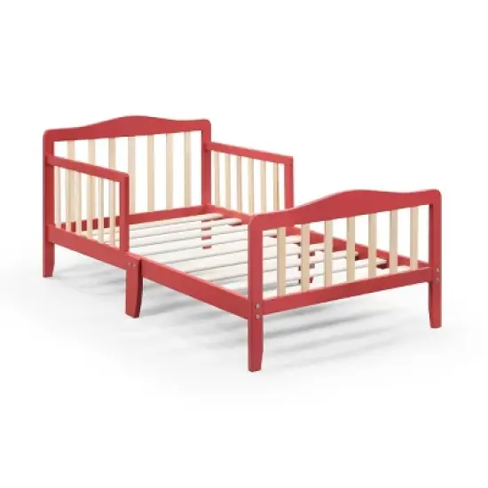 Olive & Opie Twain Toddler Bed - Coral/Natural image {1}