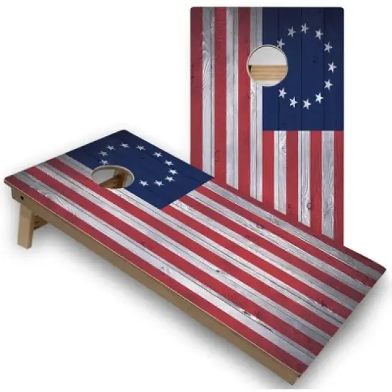Skip's Garage American Flag Stars Cornhole Board Set, Includes 2 Boards, 8 Bags image {5}