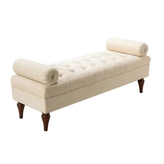 Cecilia Upholstered Bench with Removable Bolster Pillows|ARTFUL LIVING DESIGN image {3}