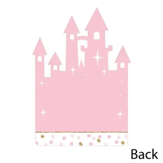 Big Dot of Happiness Little Princess Crown - Shaped Thank You Cards - Baby Shower or Birthday Party Thank You Note Cards with Envelopes - Set of 12 image {3}