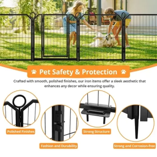 Dog Playpen for Yard, 24/32/40 Inch Metal Dog Fence 8/12/16 Panels for Large/Medium/Small Dogs Indoor & Outdoor image {2}