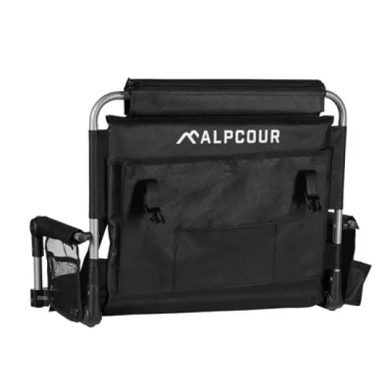 Alpcour Stadium Seat - Foldable, Padded Bleacher Chair with Backrest, Armrest, Pockets, & Cup Holder image {2}